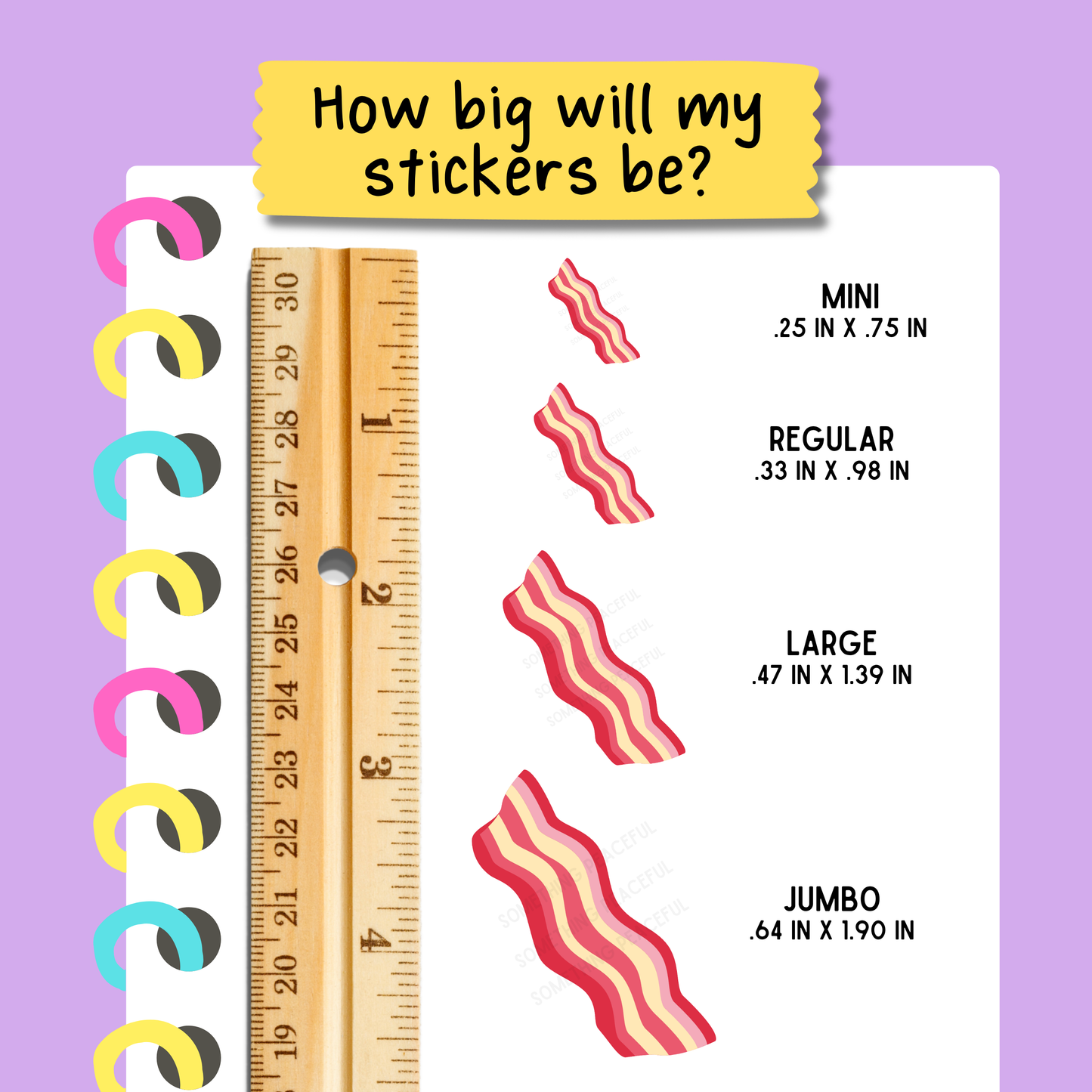 Bacon Icons Sticker Sheet