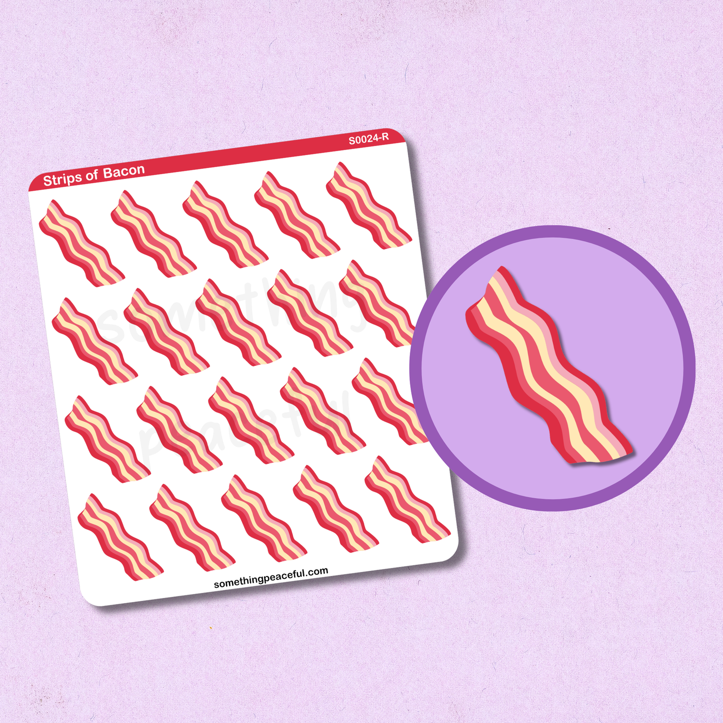 Bacon Icons Sticker Sheet