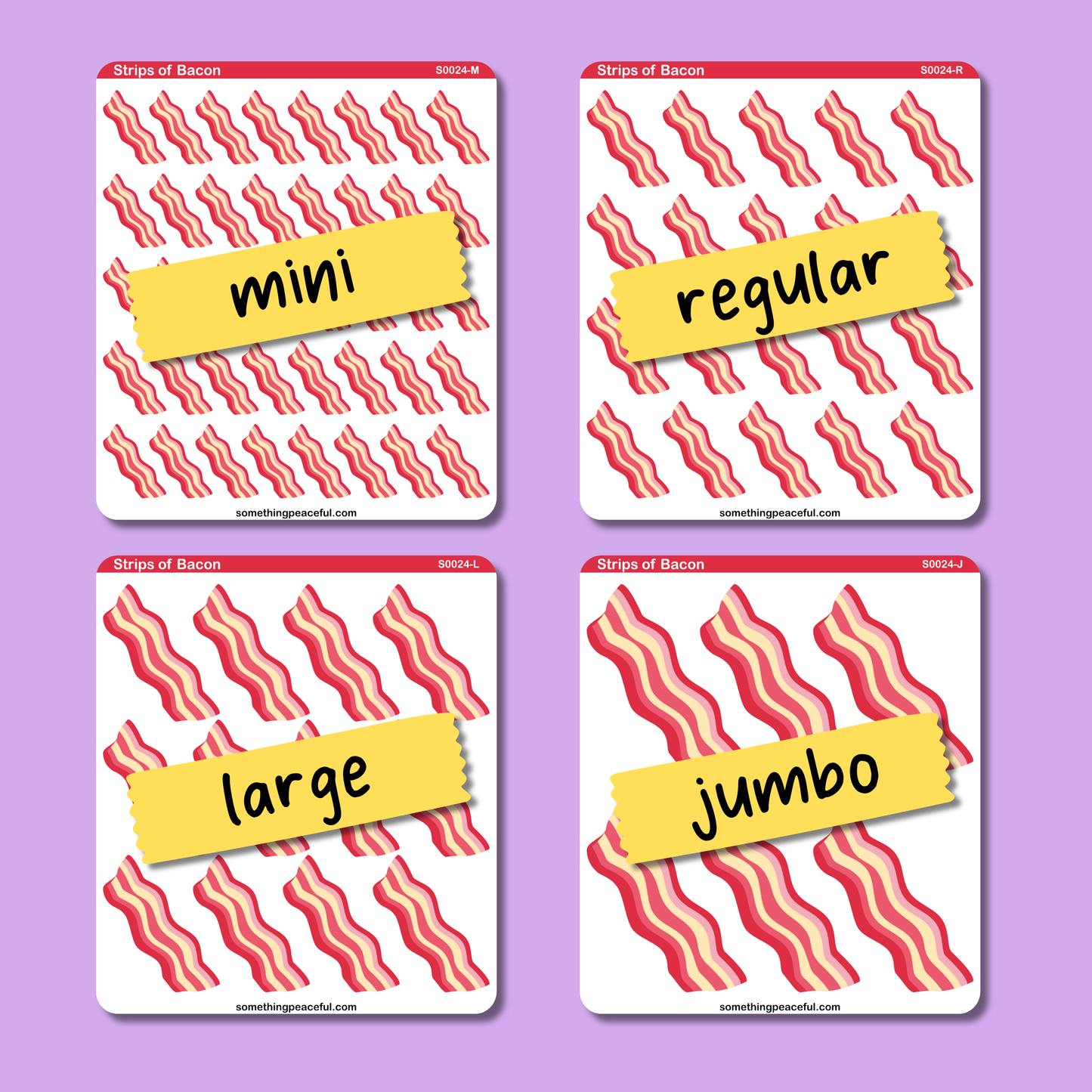 Bacon Icons Sticker Sheet