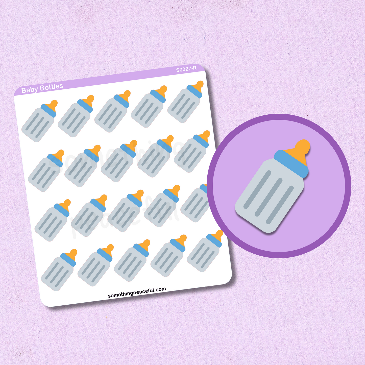 Baby Bottle Icons Sticker Sheet