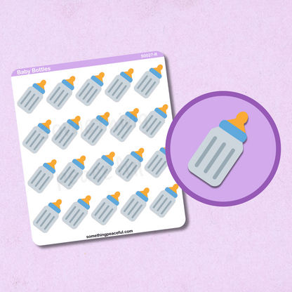 Baby Bottle Icons Sticker Sheet