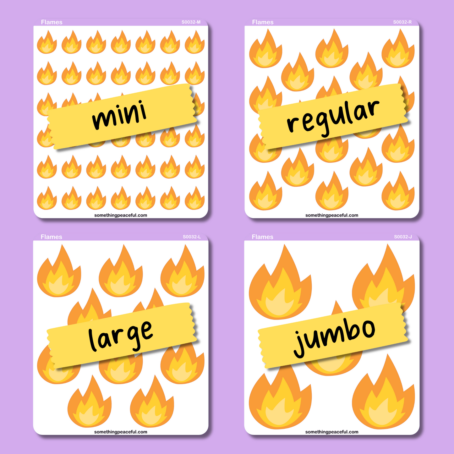 Flame Icons Sticker Sheet