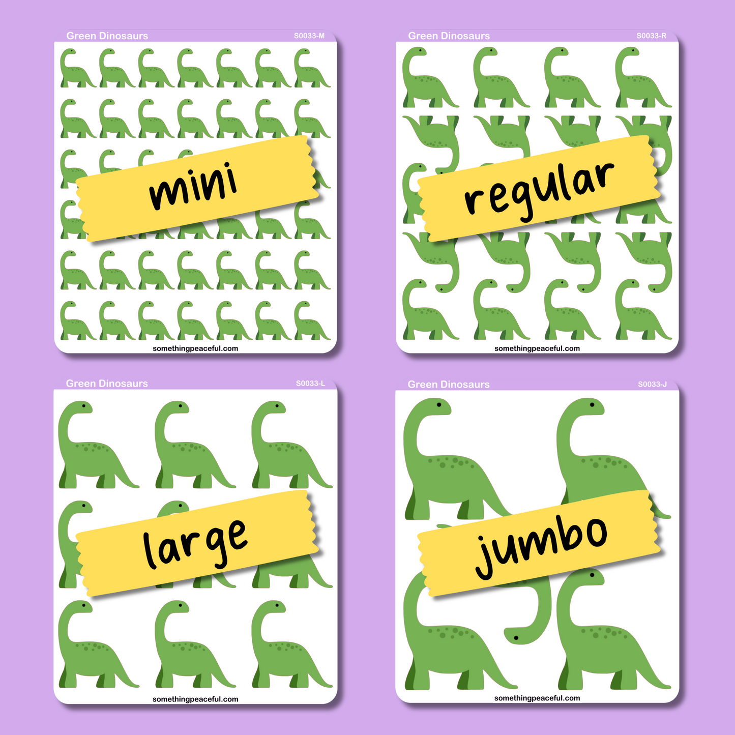 Dinosaur Icons Sticker Sheet