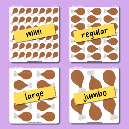 Cooked Meat Icons Sticker Sheet