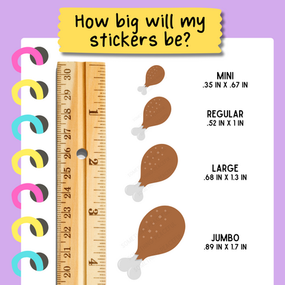 Cooked Meat Icons Sticker Sheet