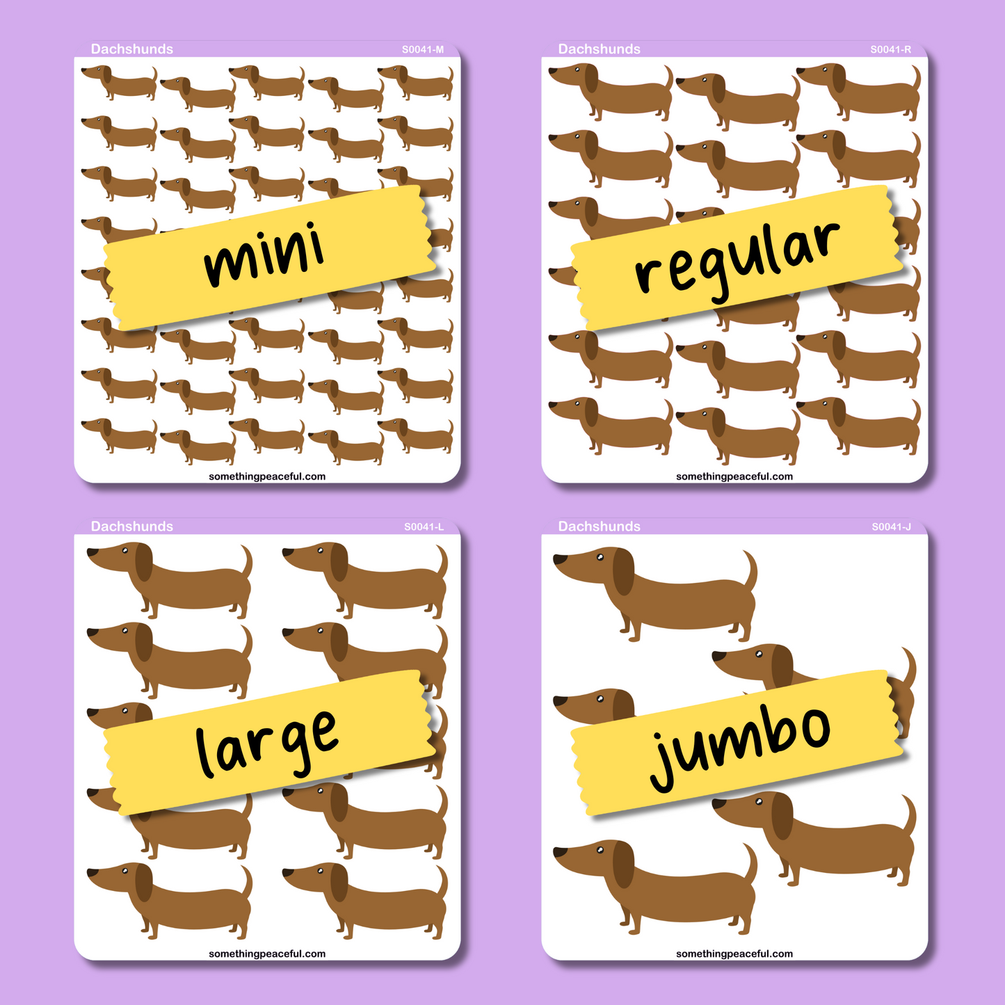 Dachshund Icons Sticker Sheet