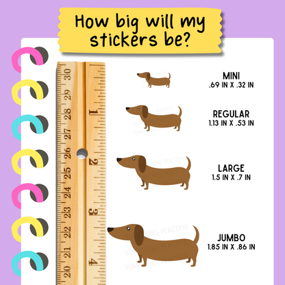 Dachshund Icons Sticker Sheet