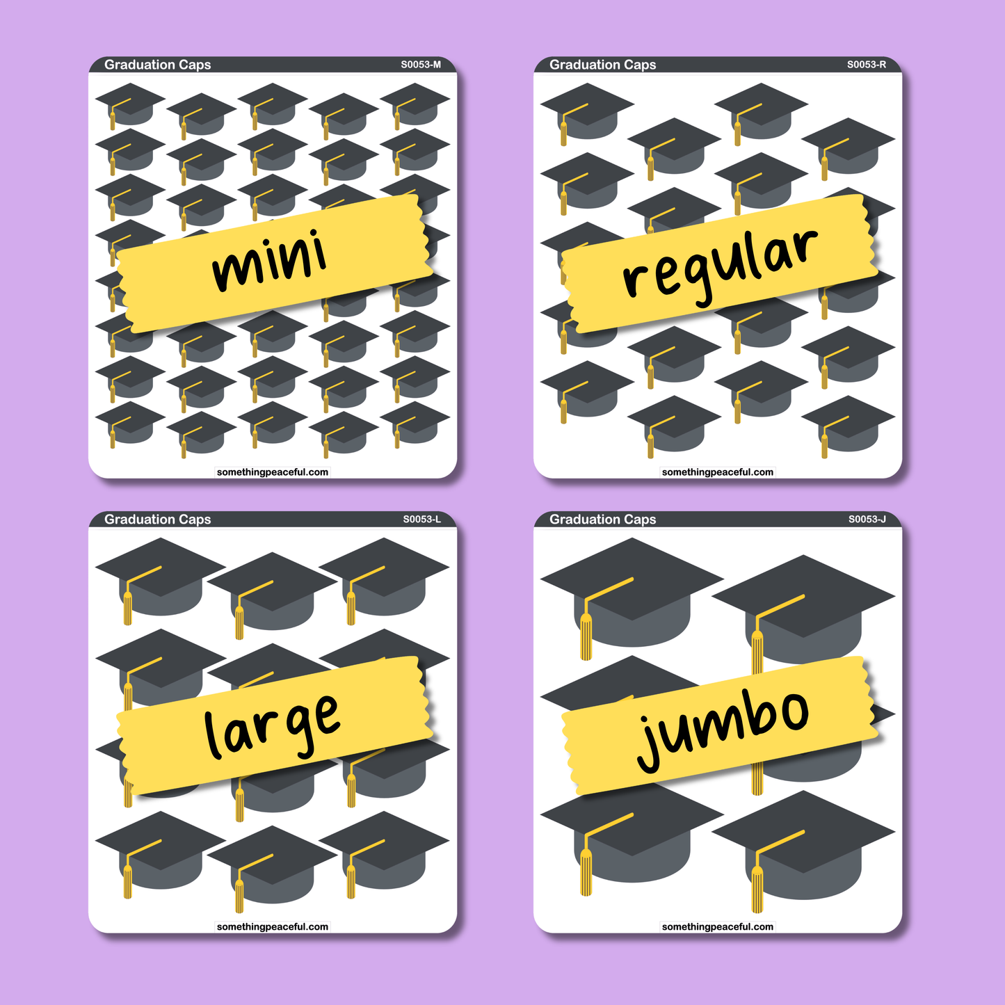 Graduation Cap Icons Sticker Sheet