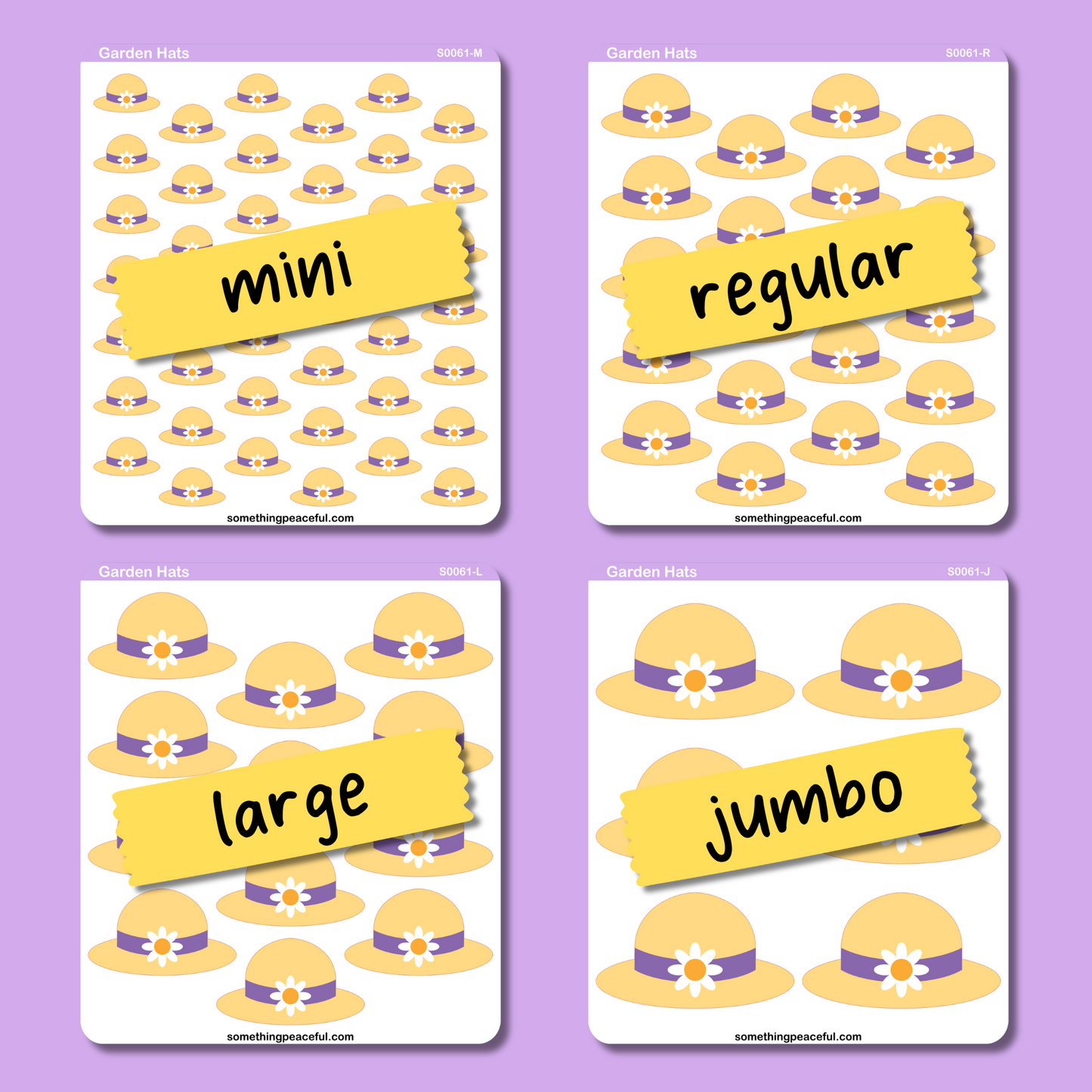 Garden Hat Icons Sticker Sheet