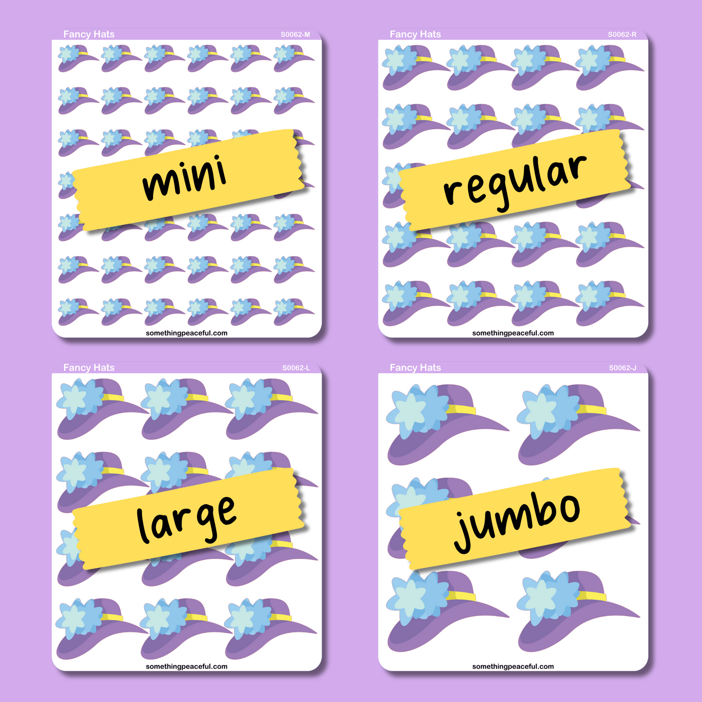 Fancy Hat Icons Sticker Sheet