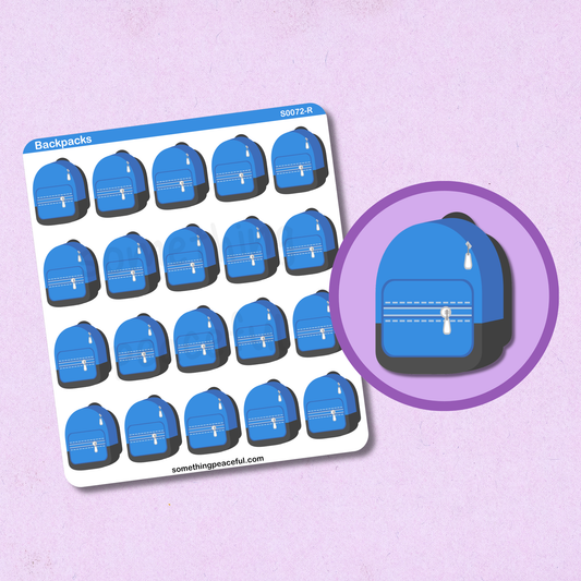 Backpack Icons Sticker Sheet