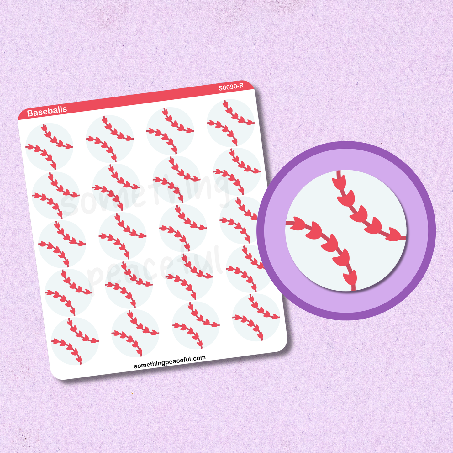 Baseball Icons Sticker Sheet
