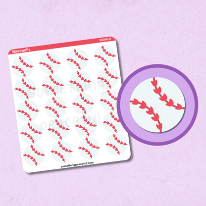 Baseball Icons Sticker Sheet