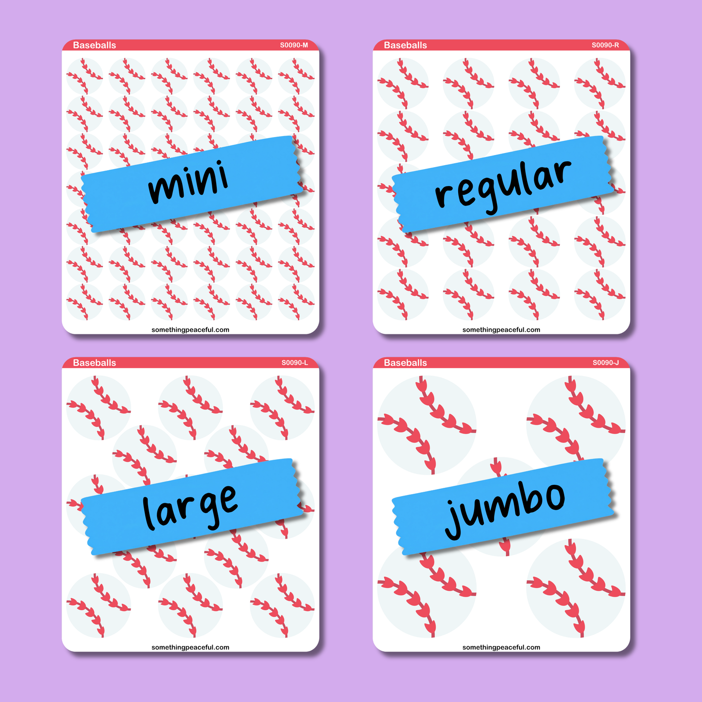 Baseball Icons Sticker Sheet