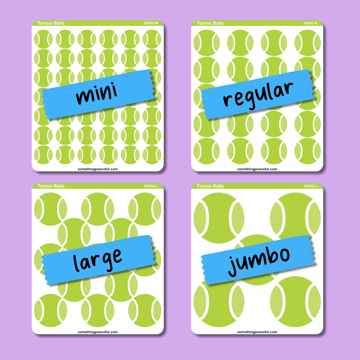Tennis Ball Icons Sticker Sheet