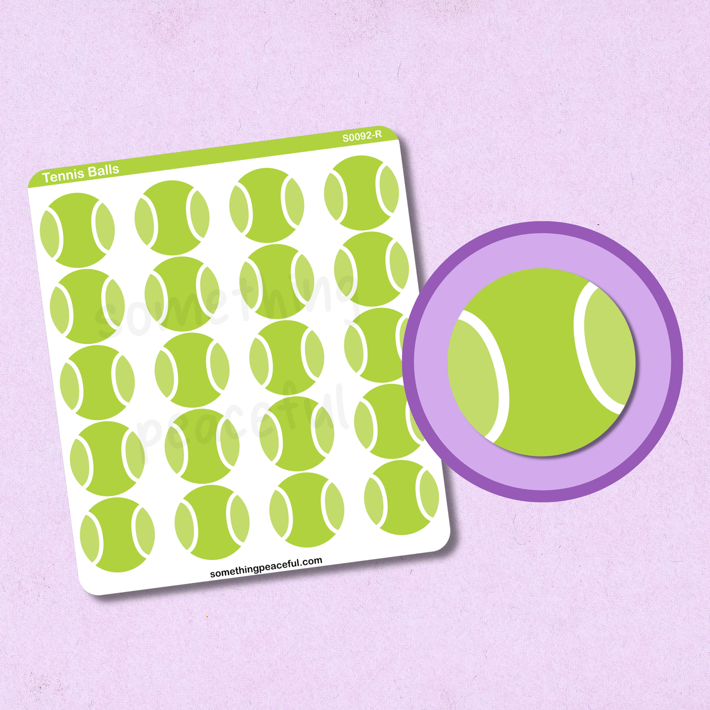 Tennis Ball Icons Sticker Sheet