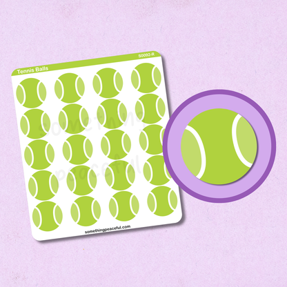Tennis Ball Icons Sticker Sheet