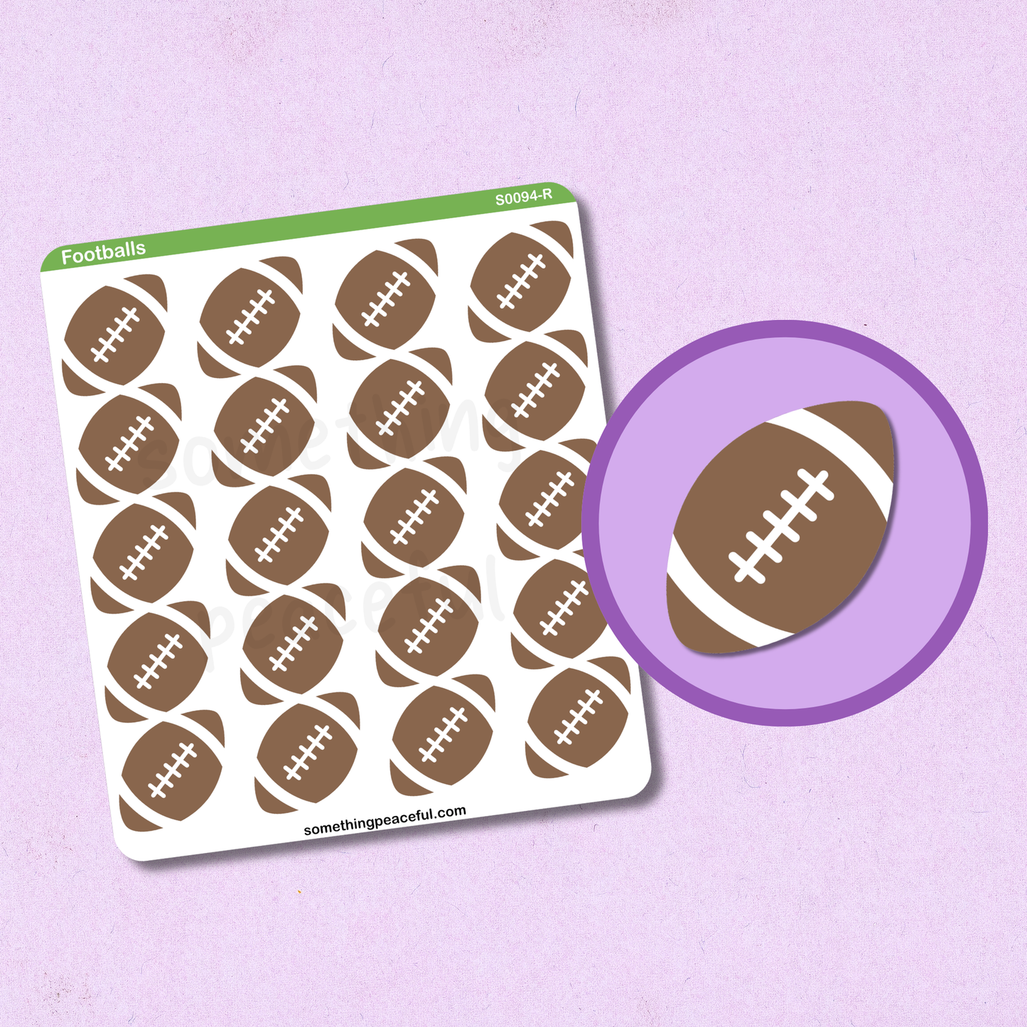 Football Icons Sticker Sheet