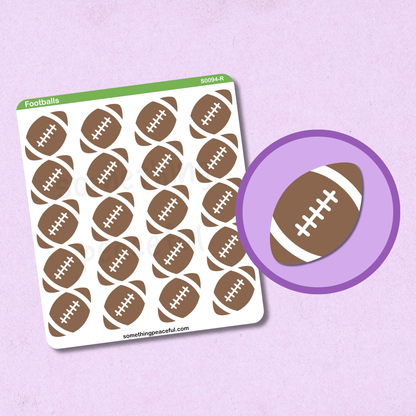 Football Icons Sticker Sheet