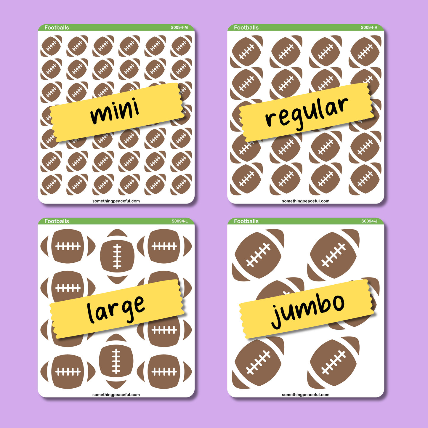 Football Icons Sticker Sheet