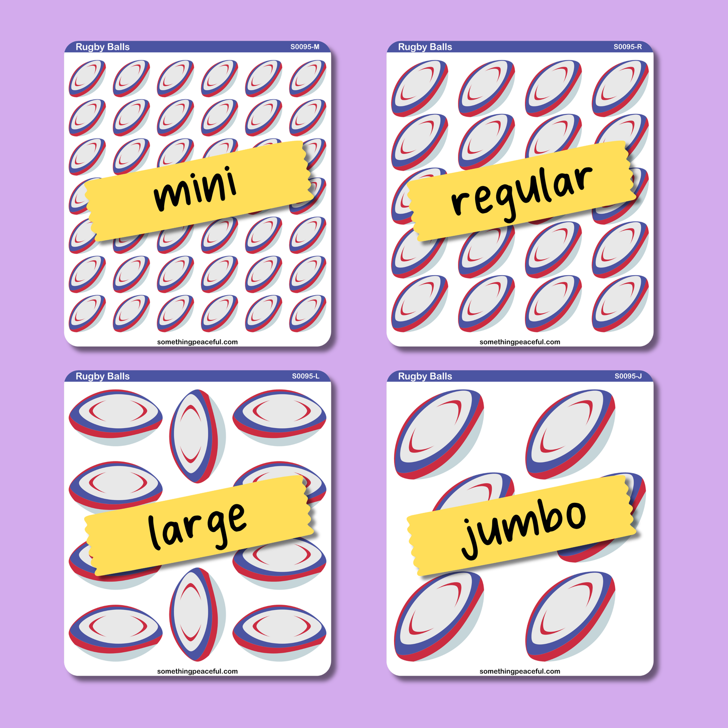 Rugby Icons Sticker Sheet