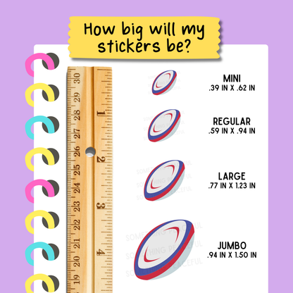 Rugby Icons Sticker Sheet
