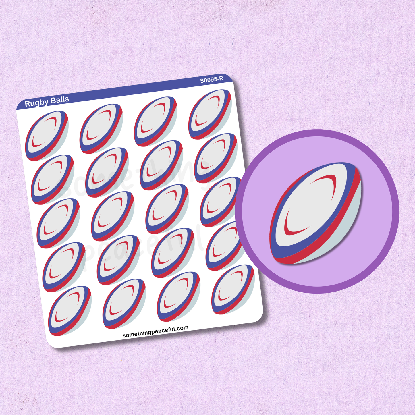 Rugby Icons Sticker Sheet