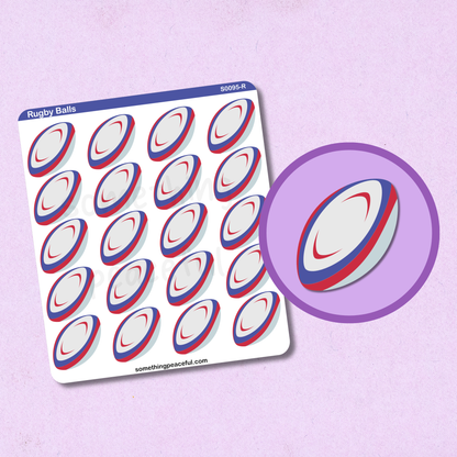 Rugby Icons Sticker Sheet