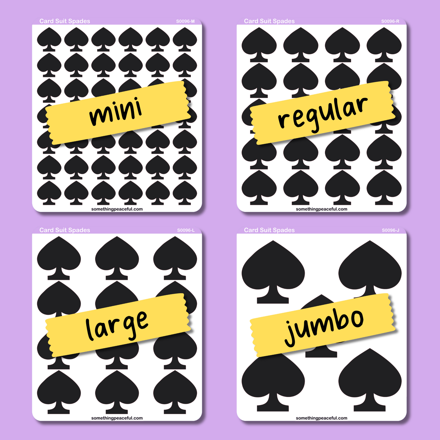 Spade Card Suit Icons Sticker Sheet