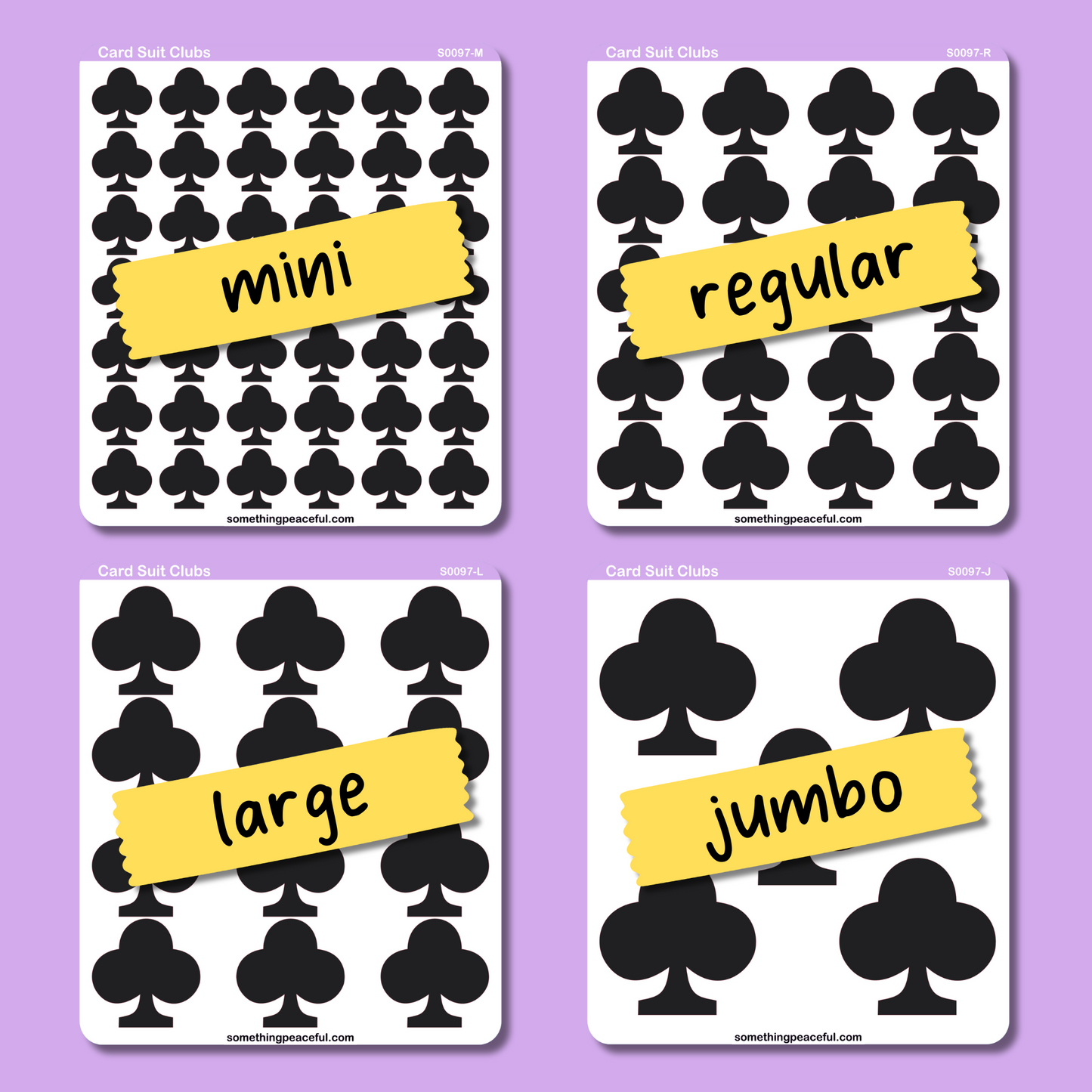 Club Card Suit Icons Sticker Sheet