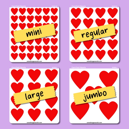 Heart Card Suit Icons Sticker Sheet