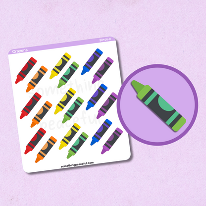 Crayon Icons Sticker Sheet