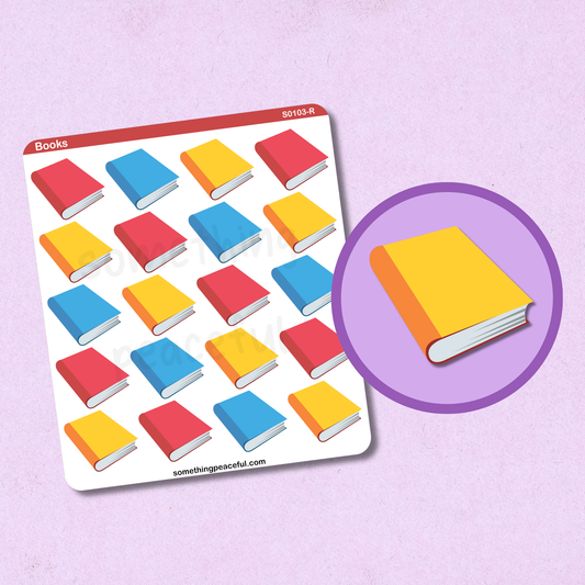 Colorful Book Icons Sticker Sheet