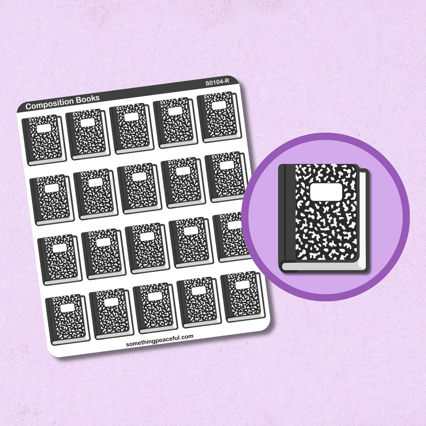 Composition Book Icons Sticker Sheet