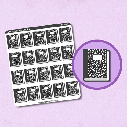 Composition Book Icons Sticker Sheet