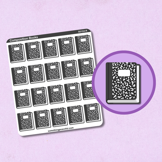 Composition Book Icons Sticker Sheet