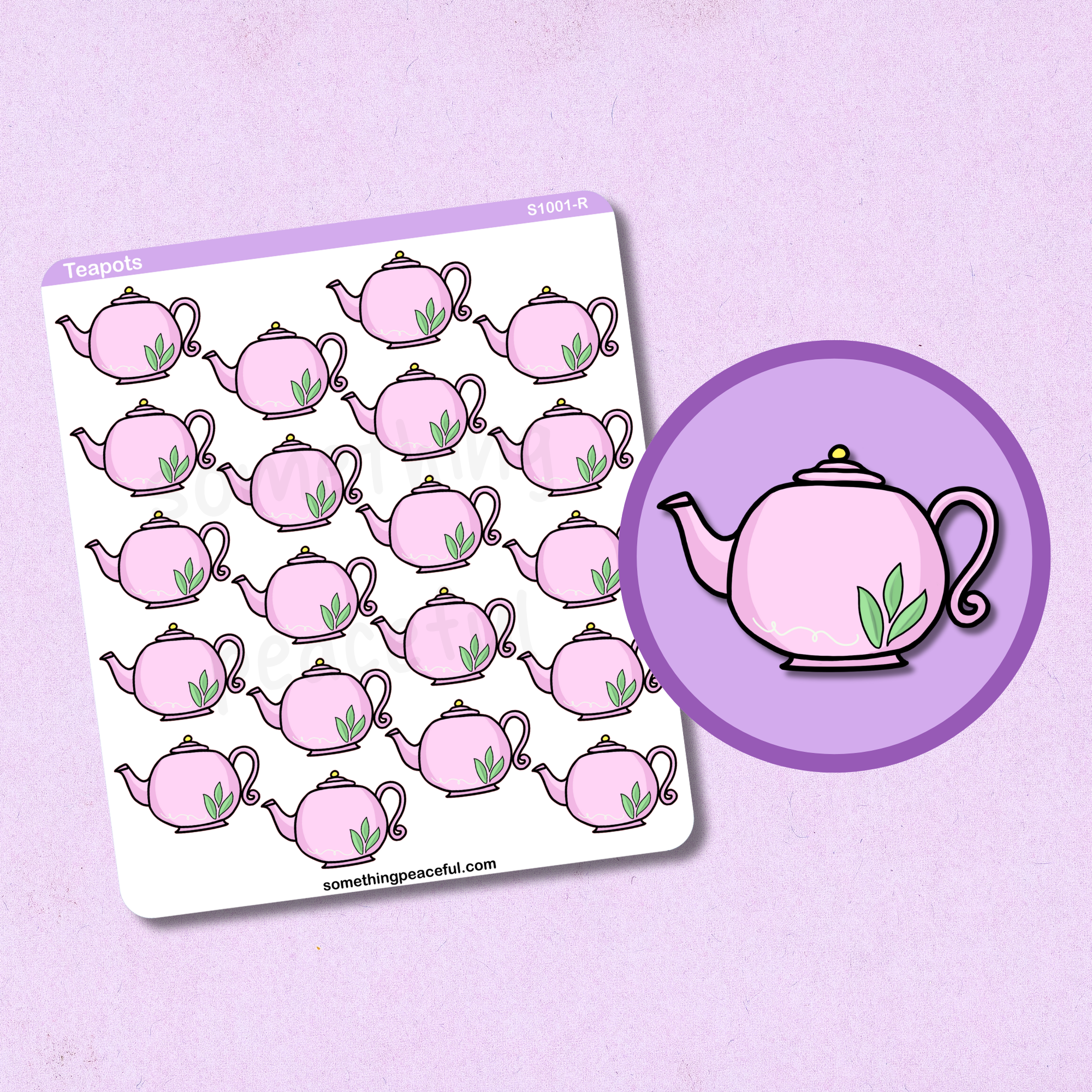 Teapot Sticker Teapot Sticker Sheet – Something Peaceful