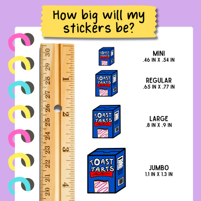 Toaster Pastry Box Sticker Sheet