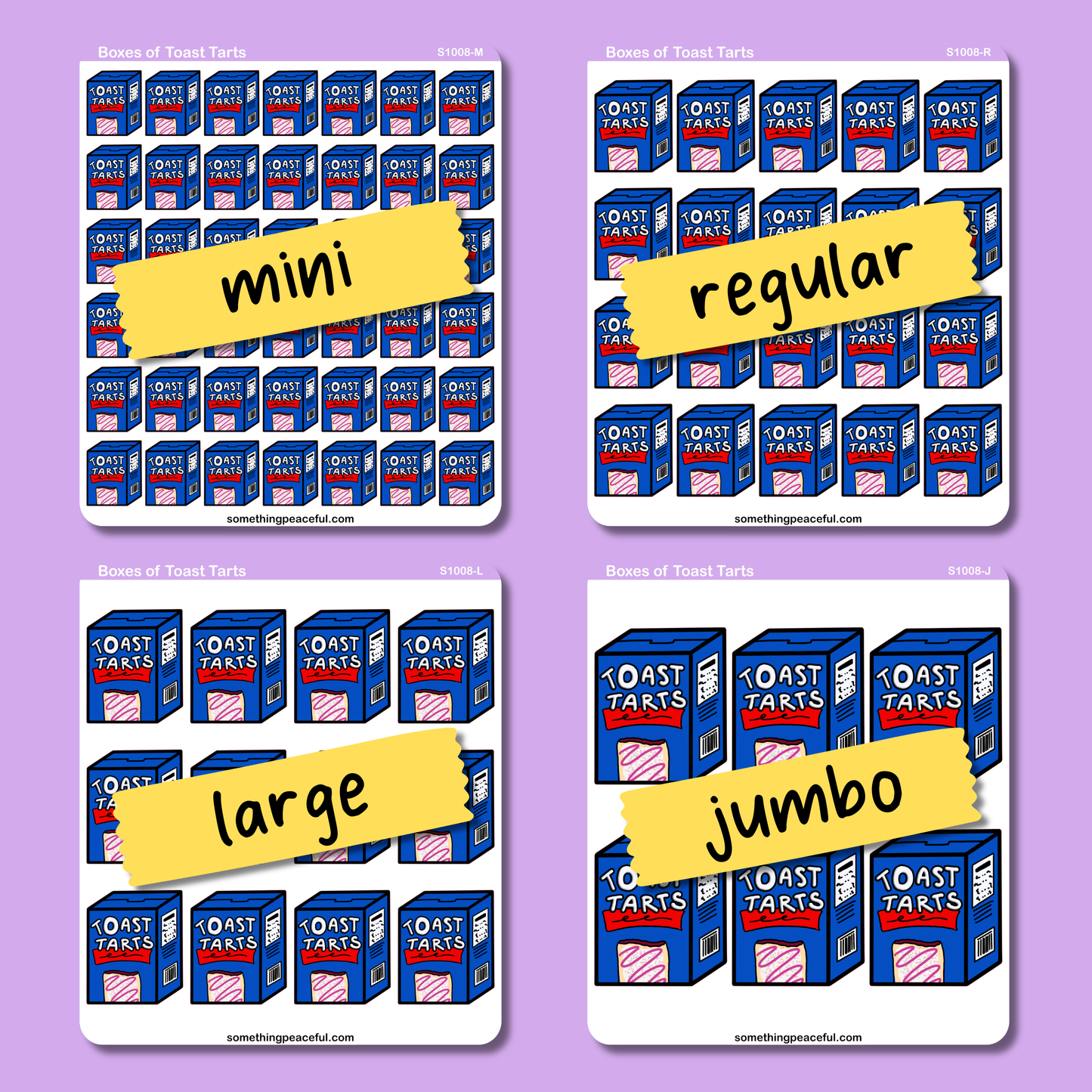 Toaster Pastry Box Sticker Sheet