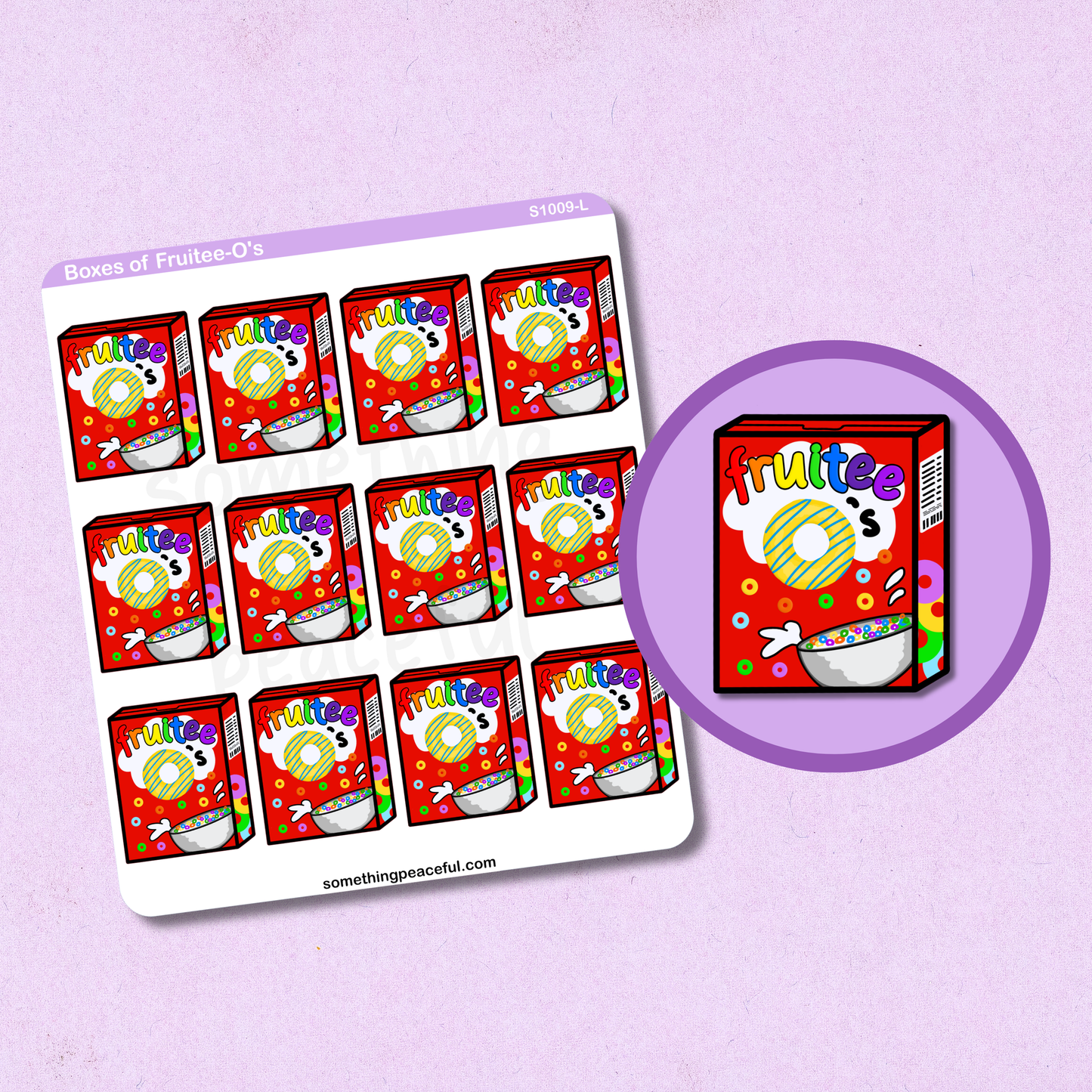 Fruity Cereal Box Sticker Sheet