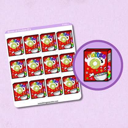Fruity Cereal Box Sticker Sheet