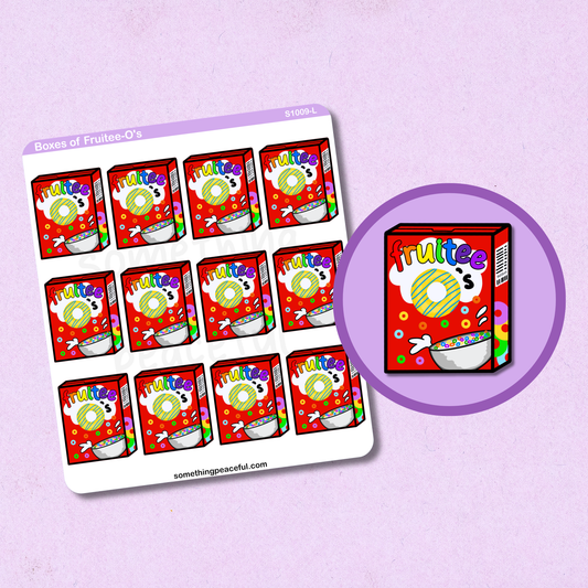Fruity Cereal Box Sticker Sheet