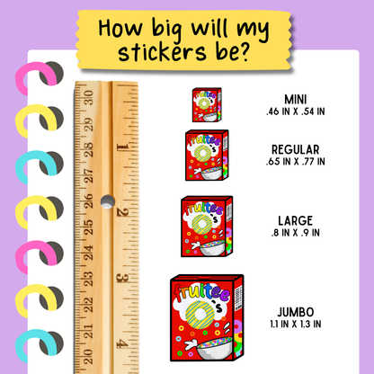 Fruity Cereal Box Sticker Sheet