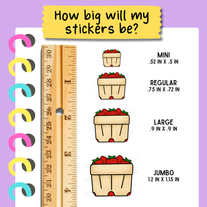 Strawberry Basket Sticker Sheet