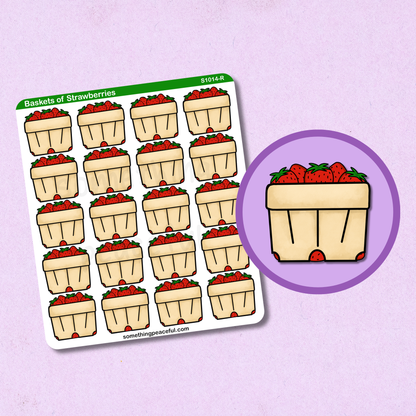 Strawberry Basket Sticker Sheet