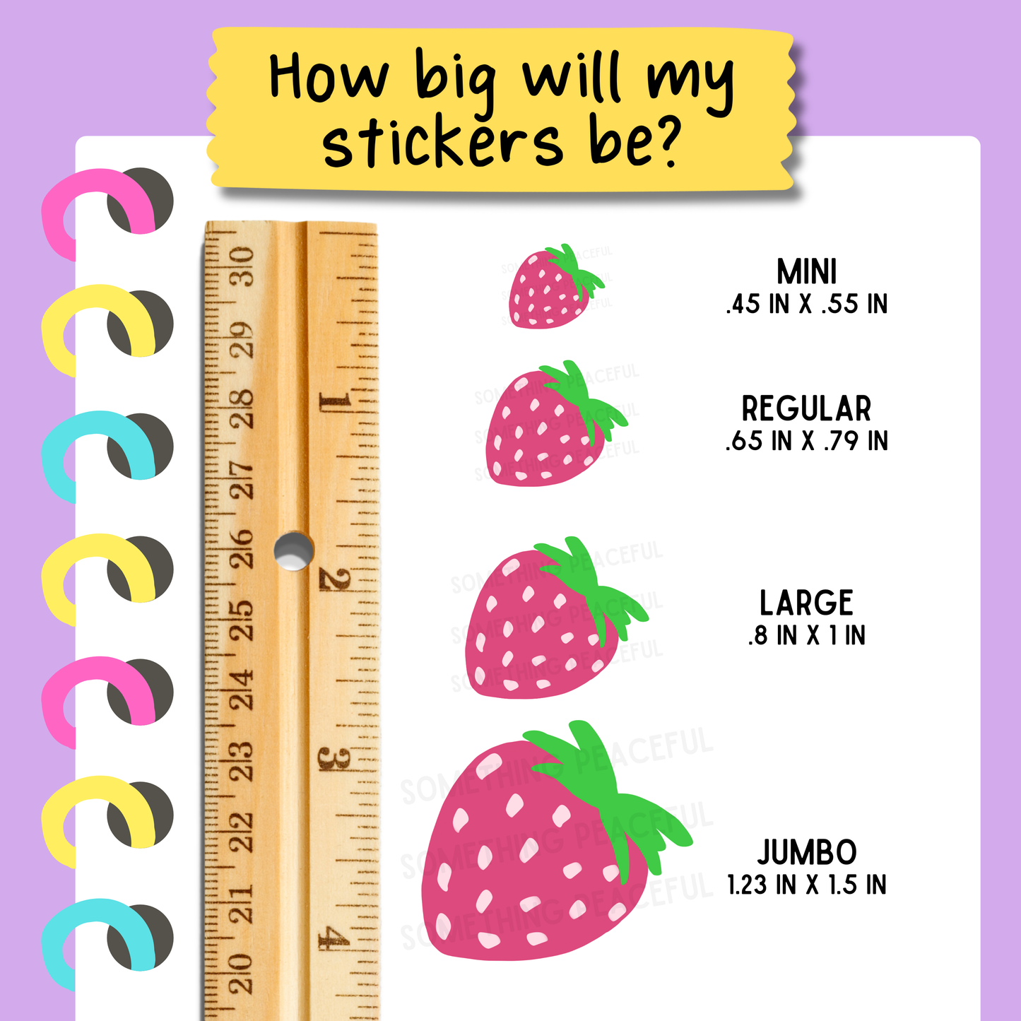 Pink Strawberry Icons Sticker Sheet