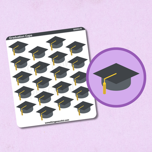 Graduation Cap Icons Sticker Sheet