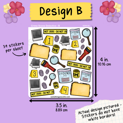 Crime Scene Detective Sticker Sheet