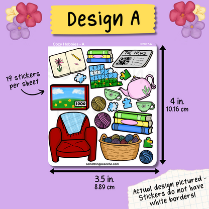 Cozy Hobby Stickers Sheet
