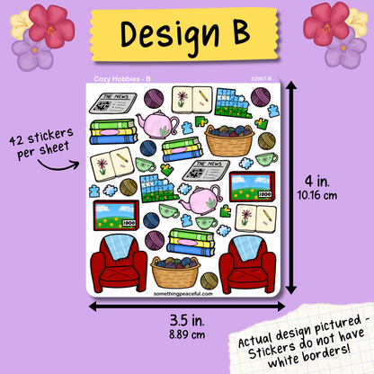 Cozy Hobby Stickers Sheet